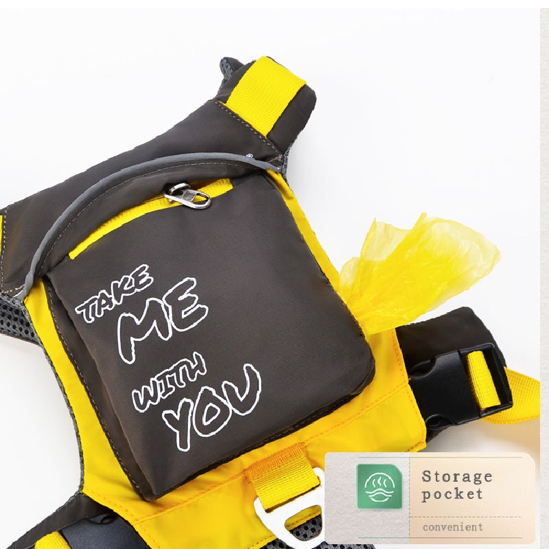 Nylon Dog Harness With Storage Bag Outdoor Adventure Safety Reflective Dog Vest – view 7