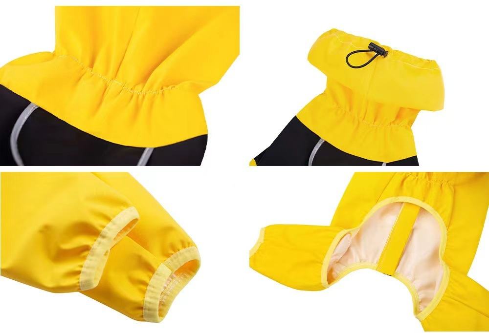 Outdoor Reflective Line Safety Four Legs Big Dog Clothes Waterproof Dog Raincoat – view 7