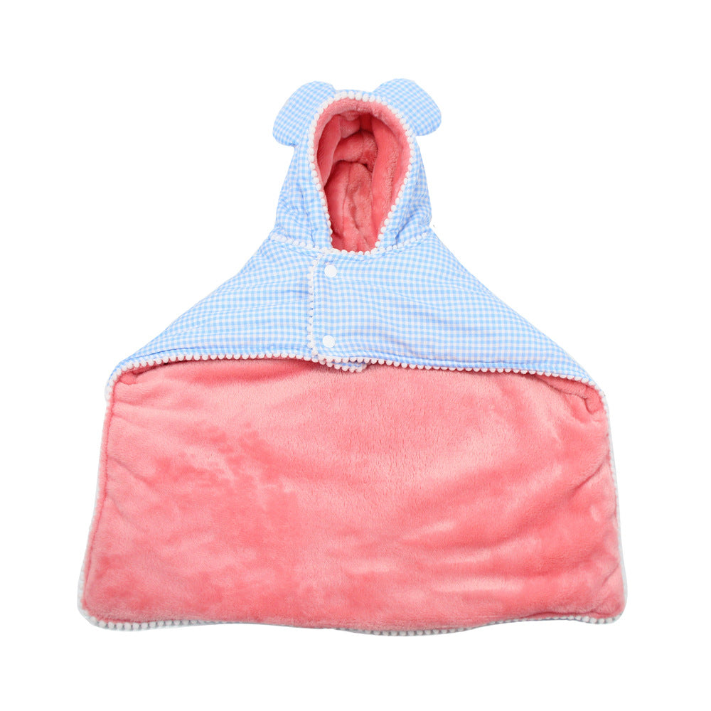 Pet Plaid Shawl Cat Cape Thickening Warm Flannel Pet Nightgown – view 11