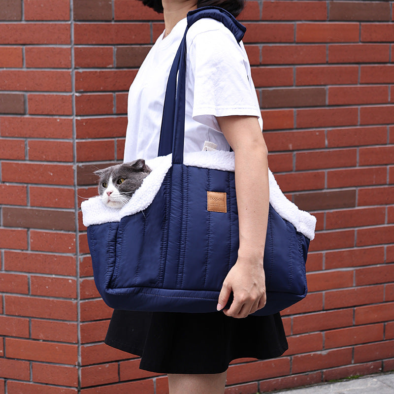 Portable Large Capacity Cat Bag Waterproof Warm Travel Fleece Pet Dog Tote Carrier Purses – view 12