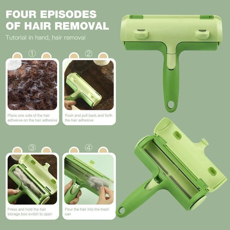Reusable Frog Shape Pet Hair Sticker Brush Bi-directional Auto Cleaning Lint Roller – view 7