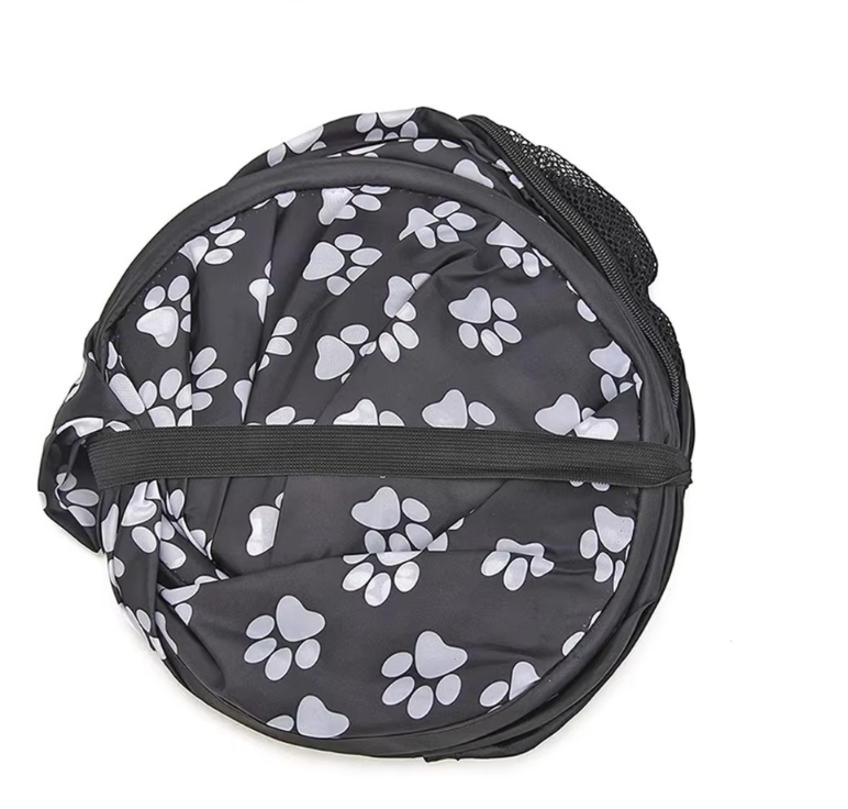 Foldable Fabric Dog Crate with Paw Print Pattern - Portable and Well-Ventilated – view 11