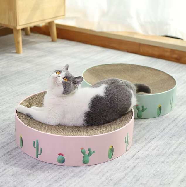 Cardboard Loop for Cats with Cactus Design - Modern Style Scratcher – view 7