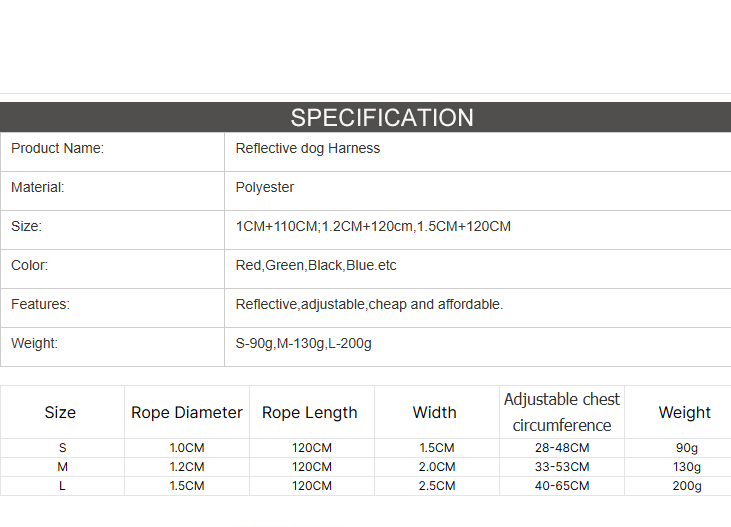 Reflective Dog Harness with Leash – view 9
