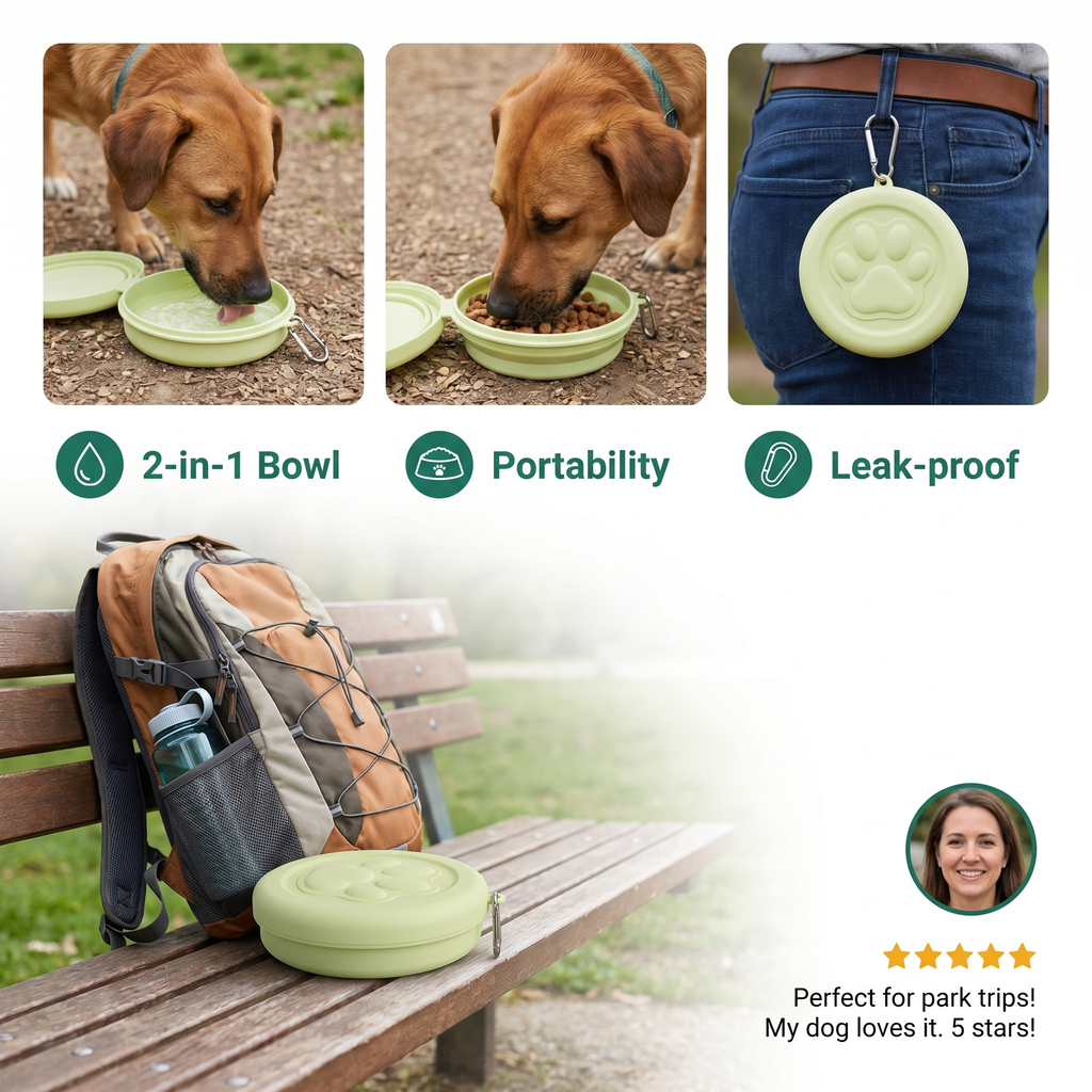Multifunctional Pet Food Container – Portable 2-in-1 Food & Water Bowl for On-the-Go – view 8