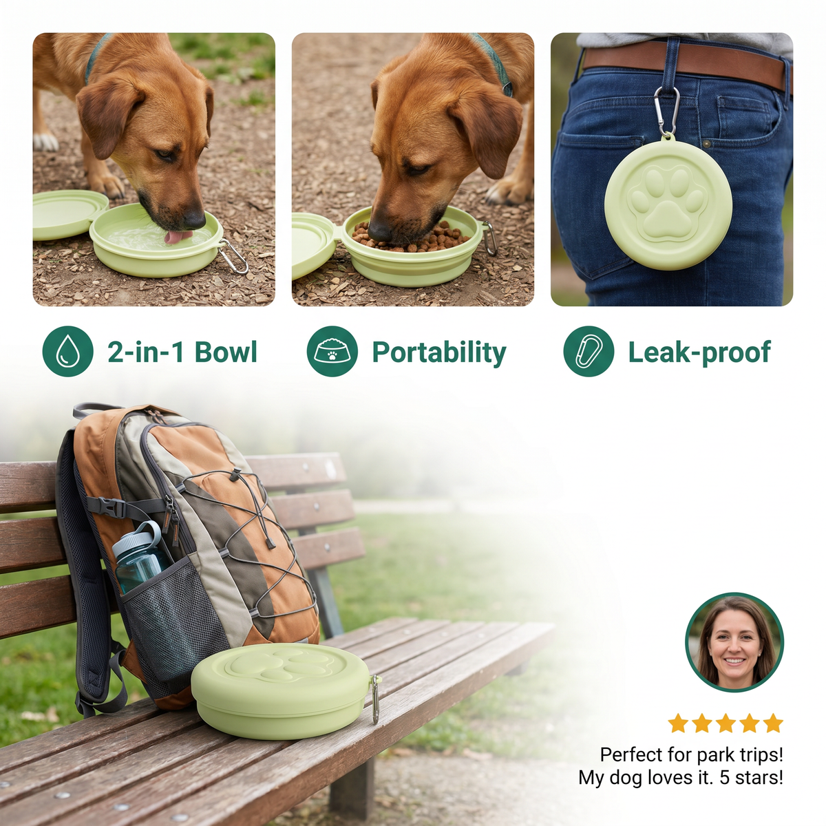 Multifunctional Pet Food Container – Portable 2-in-1 Food & Water Bowl for On-the-Go – view 8