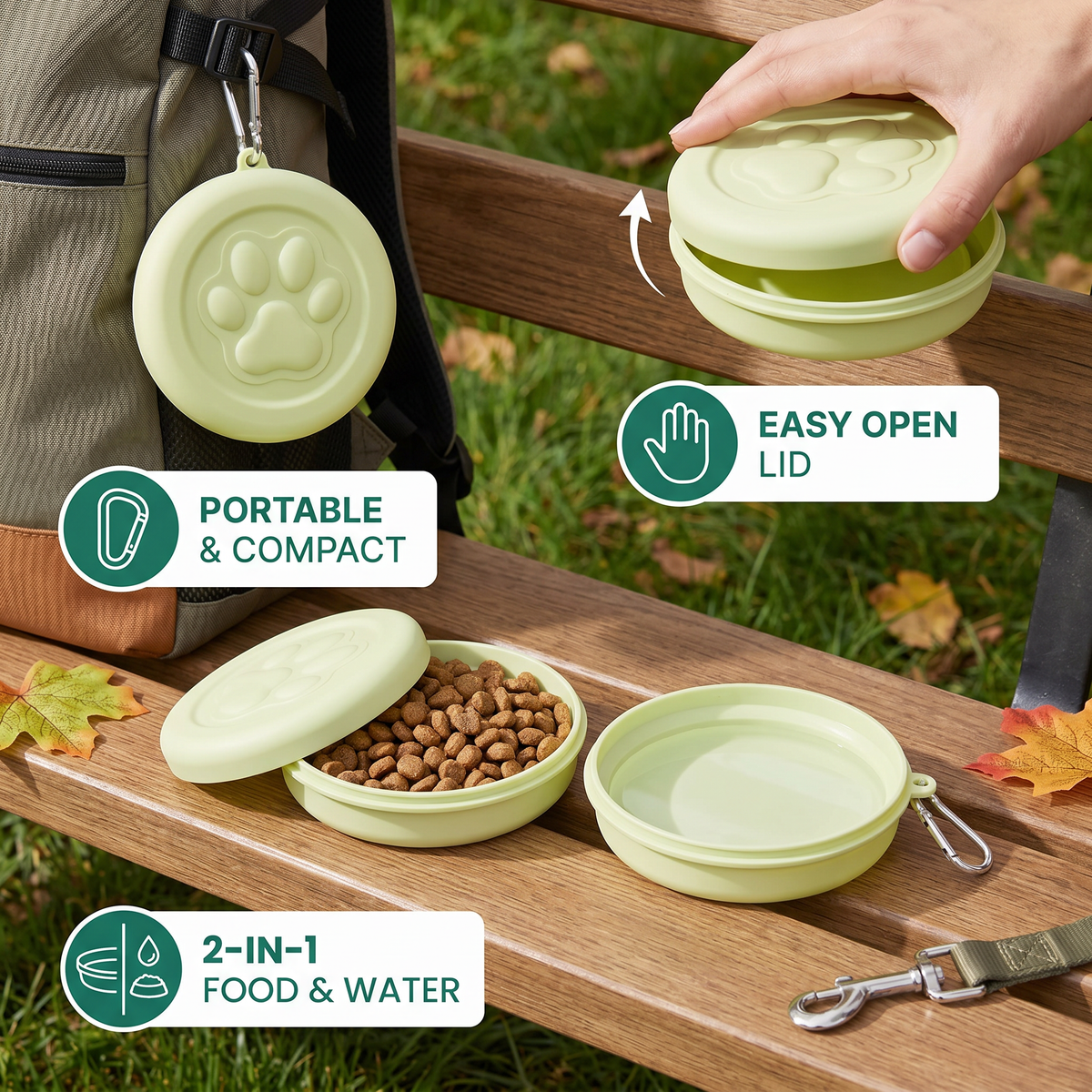 Multifunctional Pet Food Container – Portable 2-in-1 Food & Water Bowl for On-the-Go – view 7
