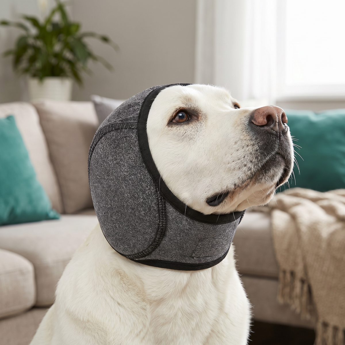 Protection Dog Ear Muffs Noise-Reducing & Anxiety-Calming Ear Cover – Grey / S