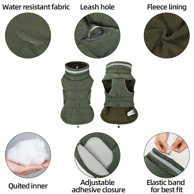 Winter Dog Jacket With Fleece Water-resistant Dog Coat – view 10