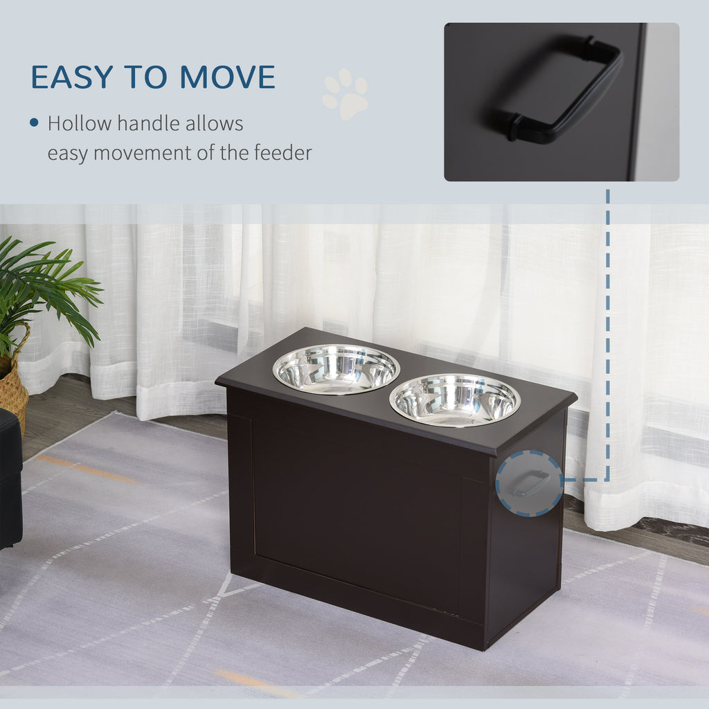Raised Pet Feeding Storage Station with 2 Bowls – view 8