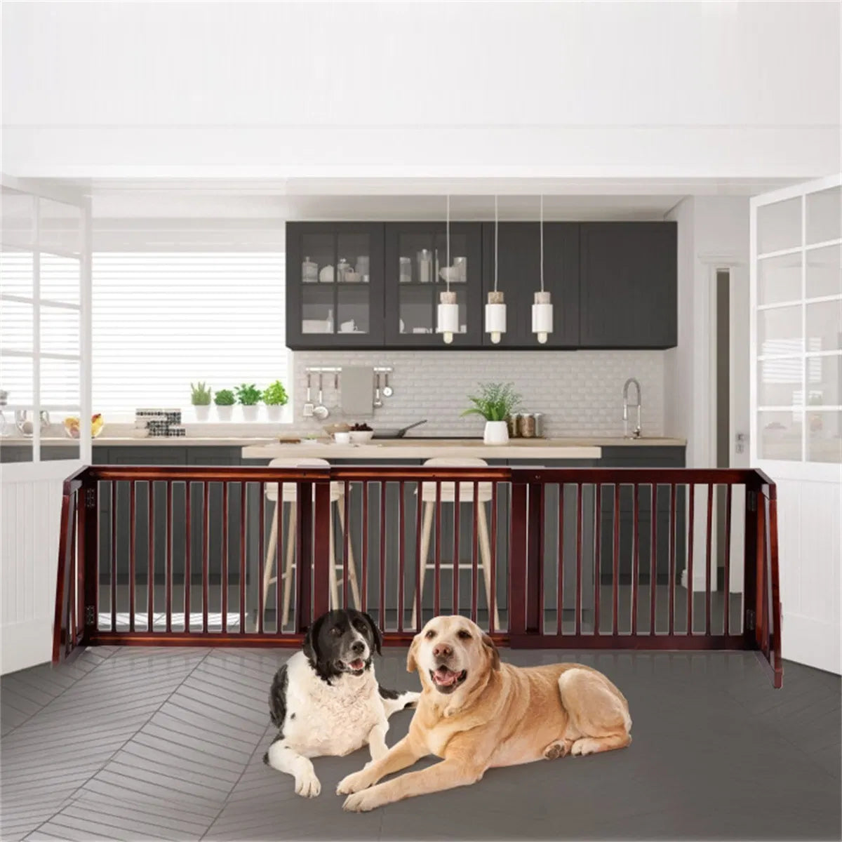 Wooden Pet Gate with Expandable Design for Dogs and Cats – view 7