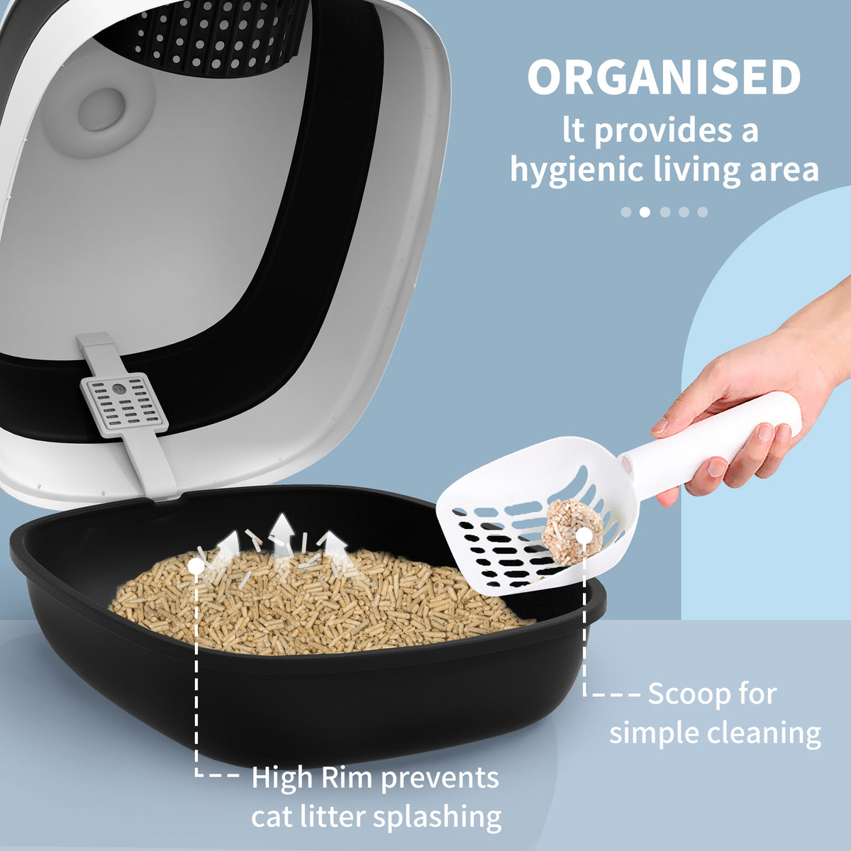 Dome Covered Cat Litter Box for Privacy and Cleanliness – view 9