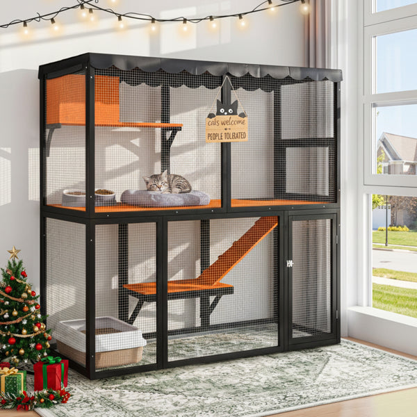 Large Outdoor Cat Enclosure with 4-Tier Design – view 10