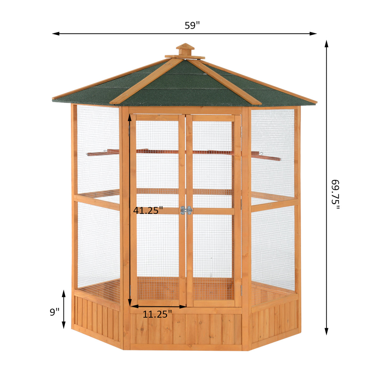 Wooden Hexagonal Outdoor Aviary Bird Cage for Birds – view 7