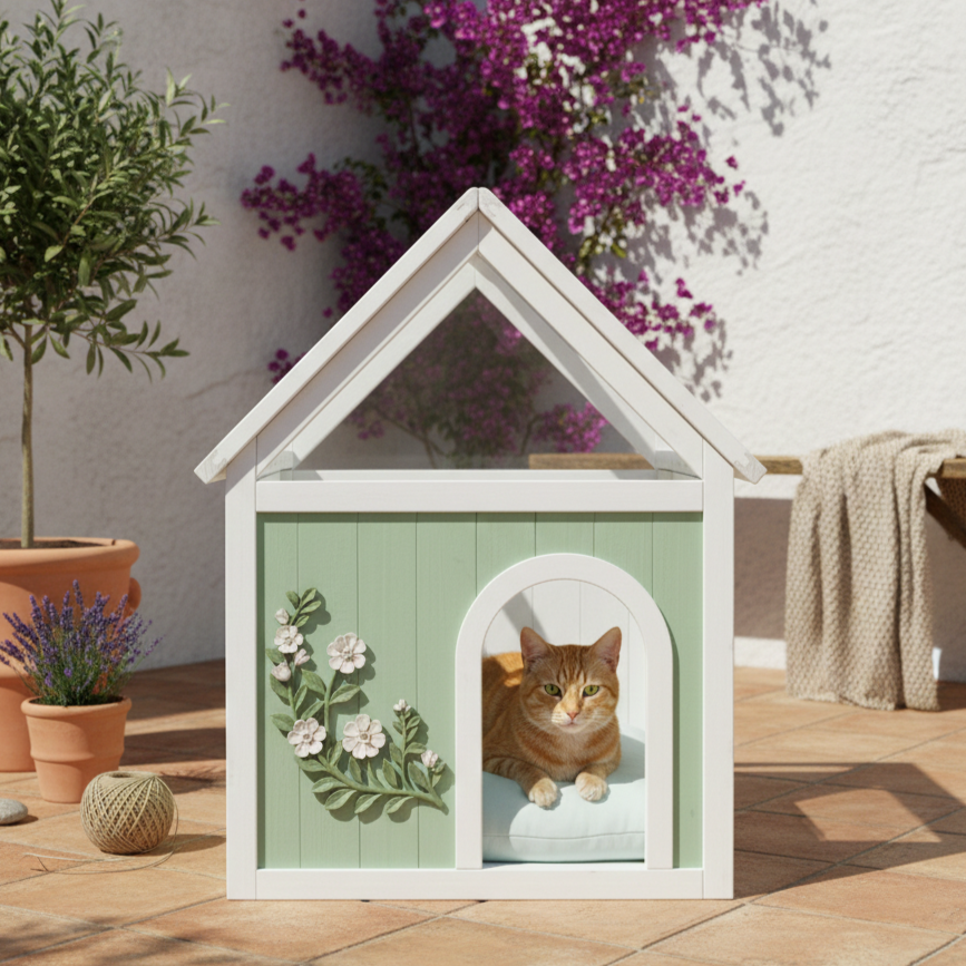 Cedar Indoor Cat House with Acrylic Roof – view 8