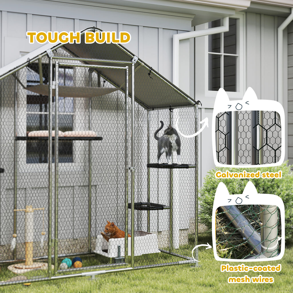 Large Walk-in Cat Enclosure with Adjustable Platforms – view 8