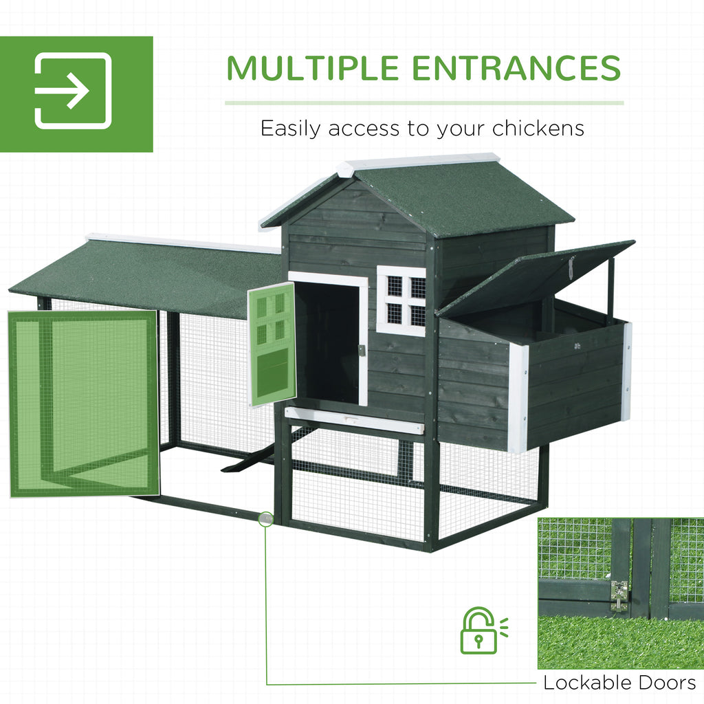 Wooden Chicken Coop with Run and Nesting Box – view 8