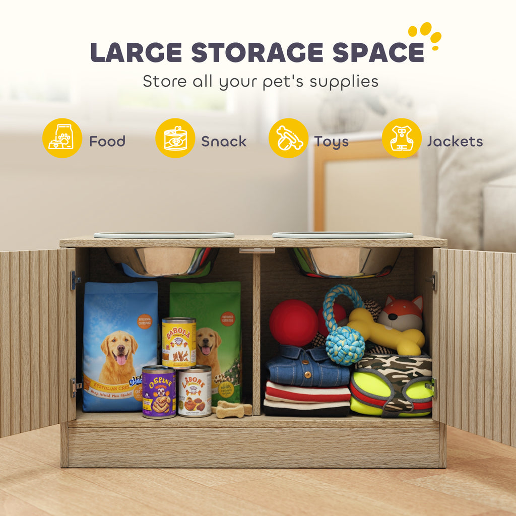 Elevated Dog Feeding Station with Storage Cabinet – view 8