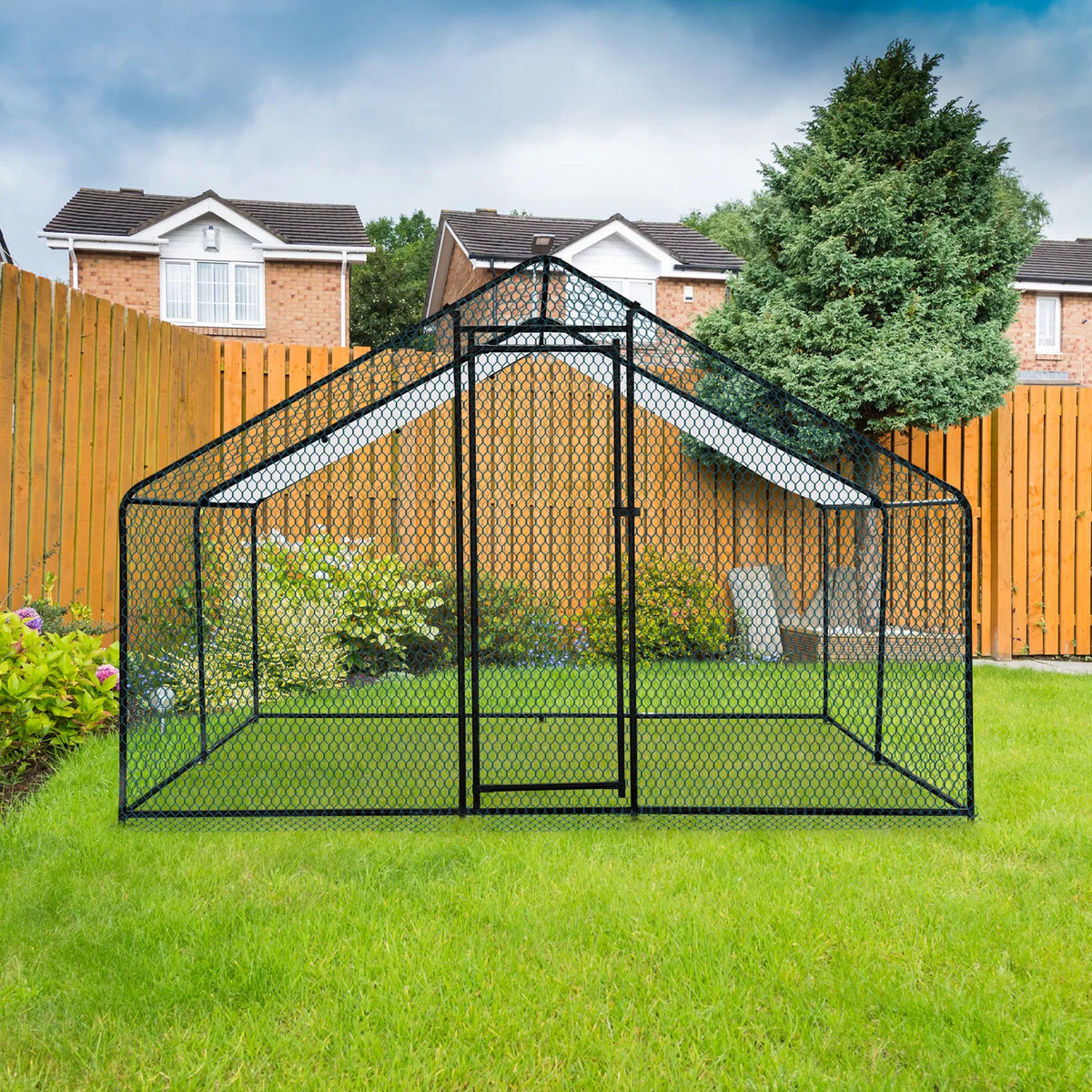 Large Metal Chicken Coop with Waterproof Cover – view 11
