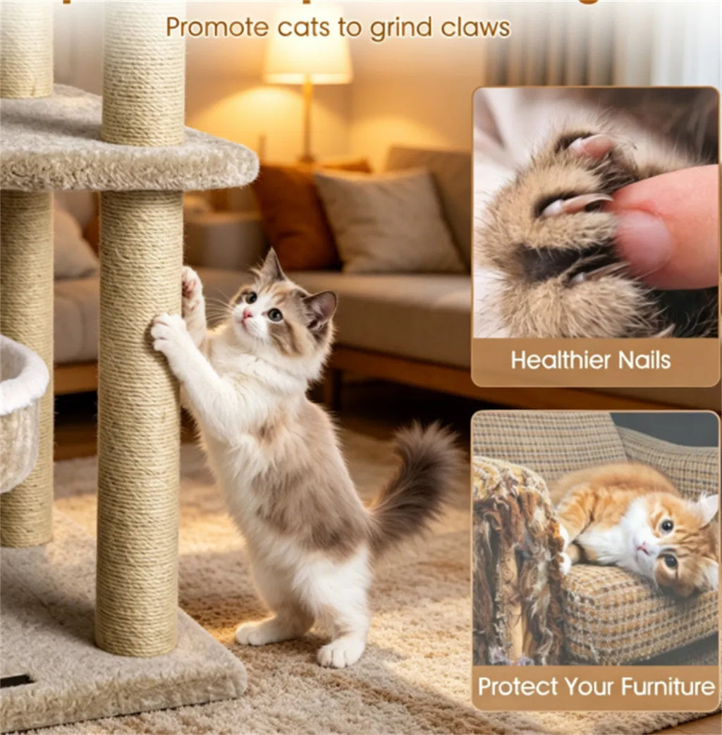 Compact 36" Cat Activity Center with Plush Rest Areas – view 11