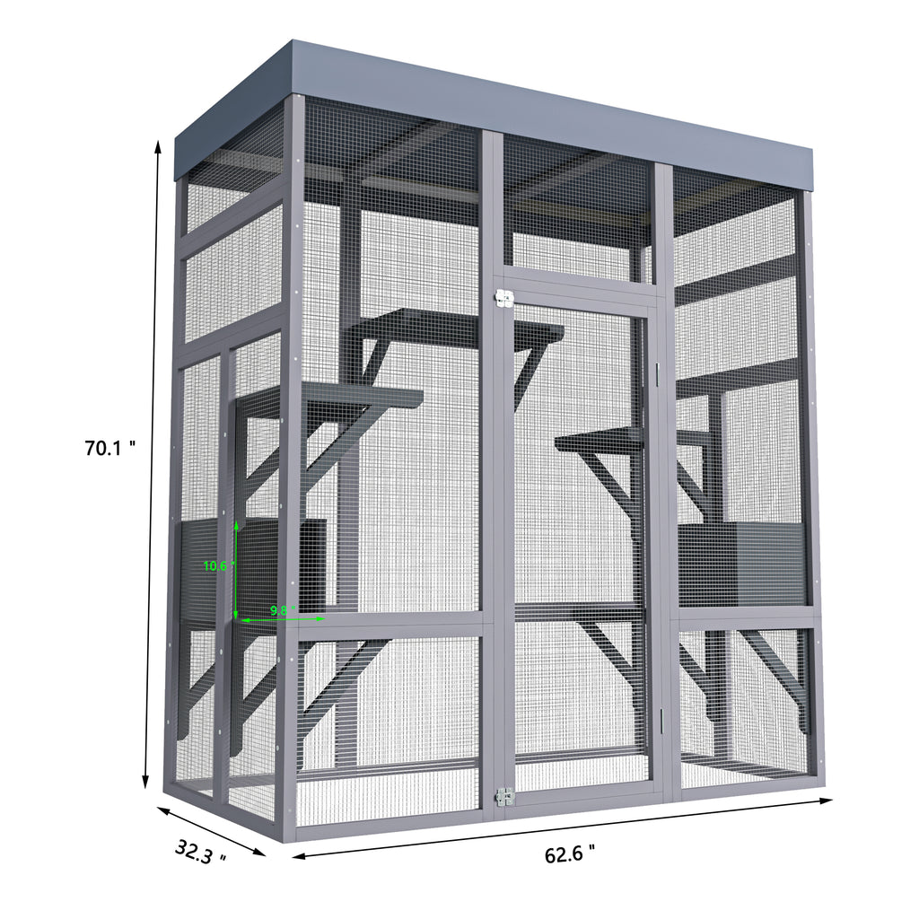 Large Wooden Catio with Waterproof Roof – view 13