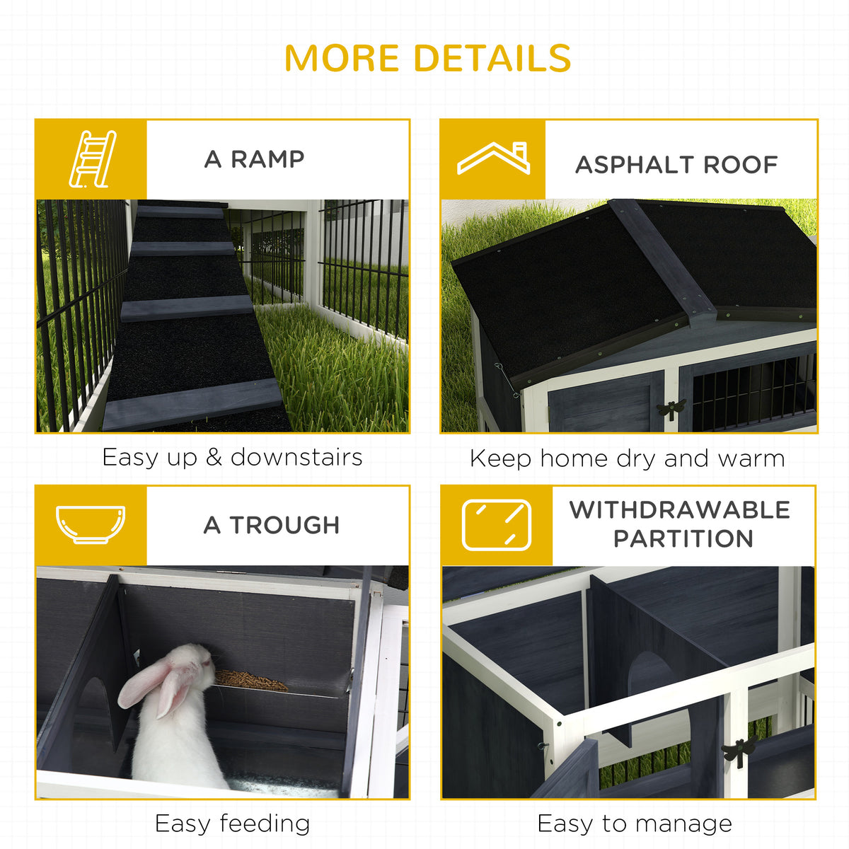 Outdoor Rabbit Hutch with Openable Top for Small Animals – view 7
