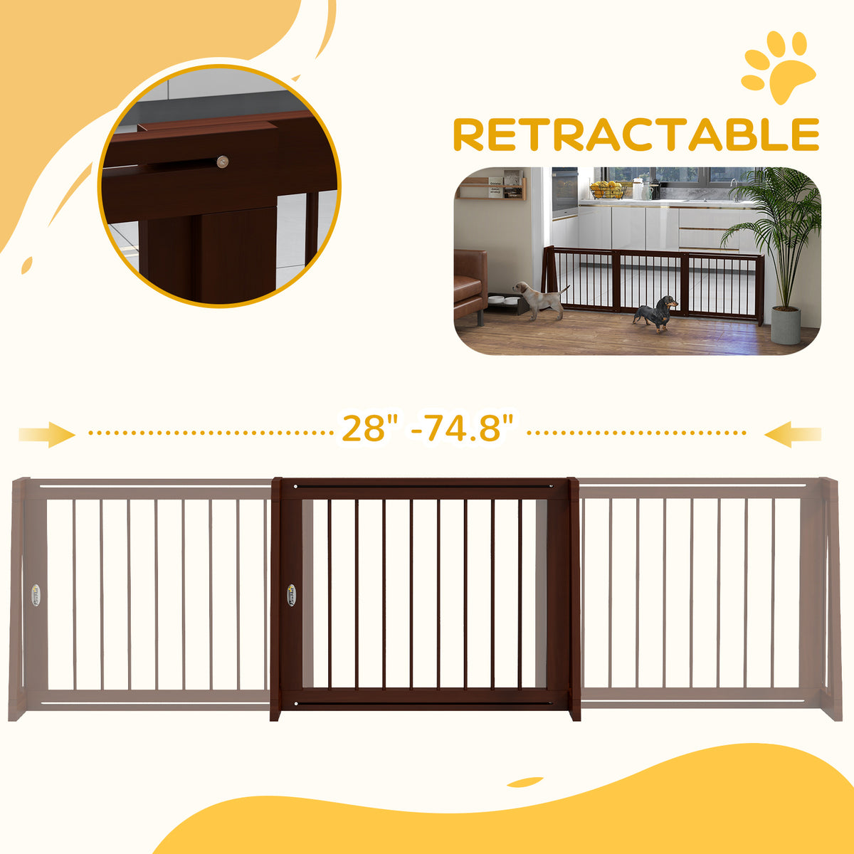 Freestanding Wooden Pet Gate for Indoor Use – view 8
