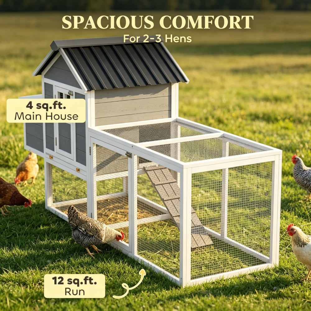 Spacious Chicken Coop with Run and Nesting Box – view 7