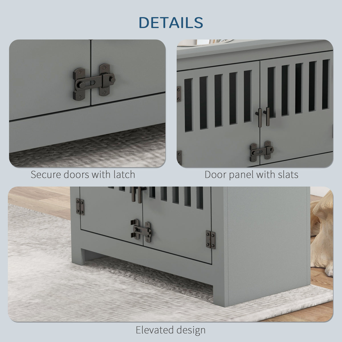 Dog Food Storage Cabinet with Bowls and Feeding Station – view 7