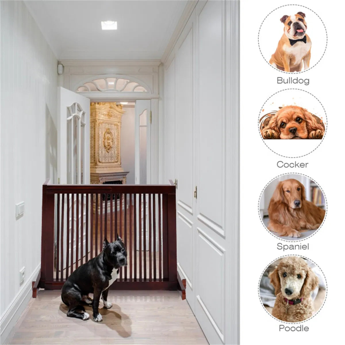 Wooden Pet Gate with Expandable Design for Dogs and Cats – view 8