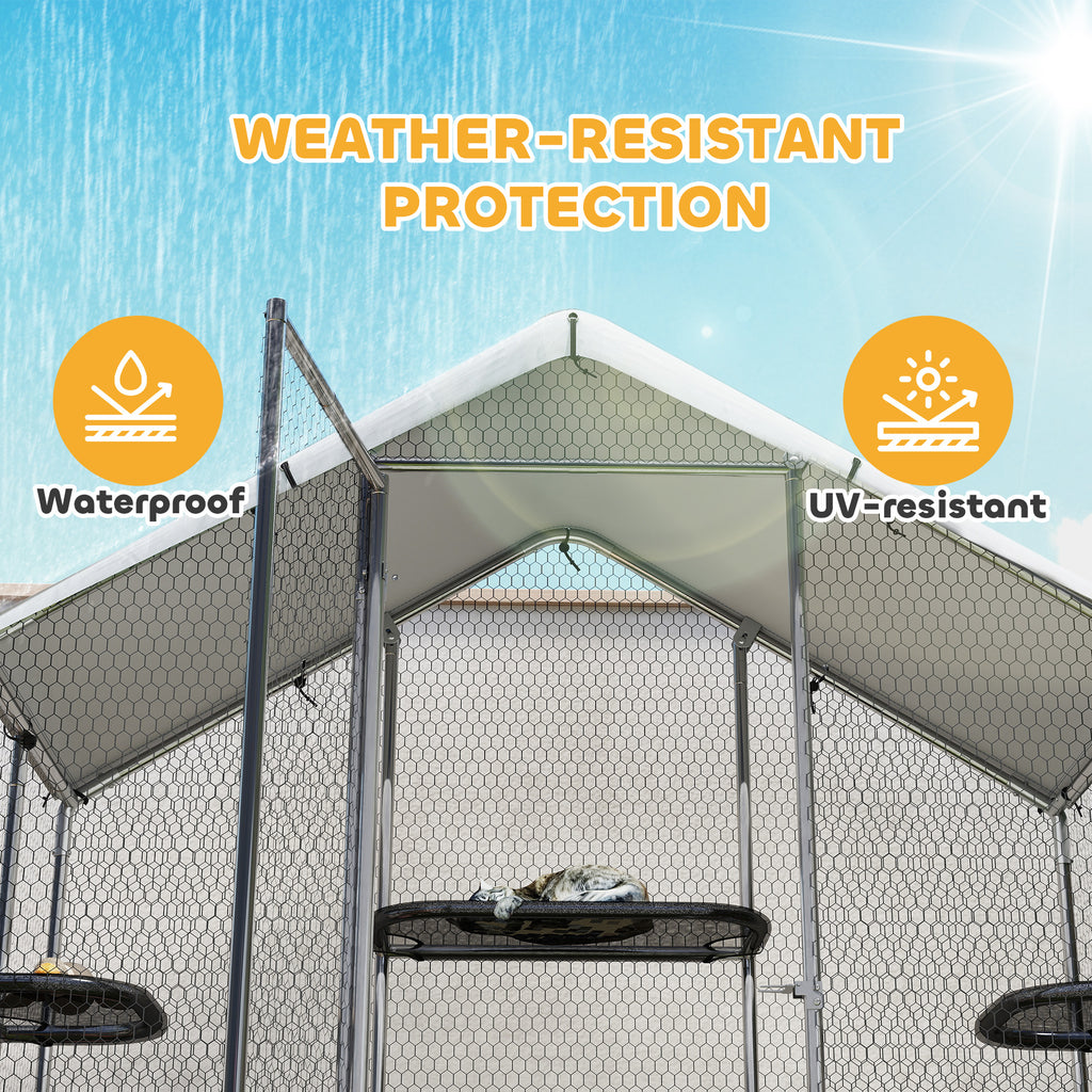 Large Walk-in Cat Enclosure with Adjustable Platforms – view 7