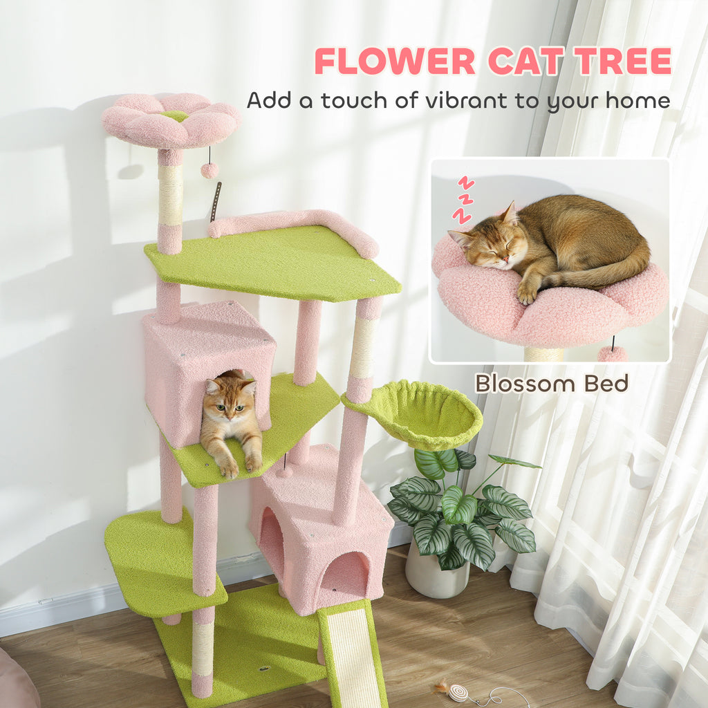 Flower Cat Tree with Scratching Post, Large Cat Tower – view 7