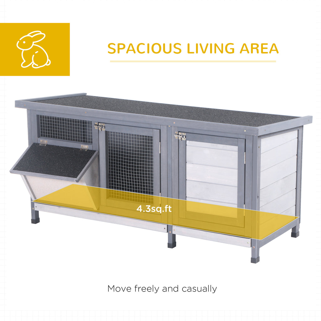 Wooden Rabbit Hutch with Waterproof Roof and Feeding Trough – view 8