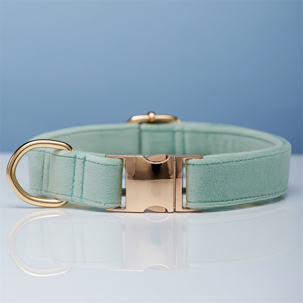 Personalized Velvet Dog Collar and Leash Set with Bow – view 12