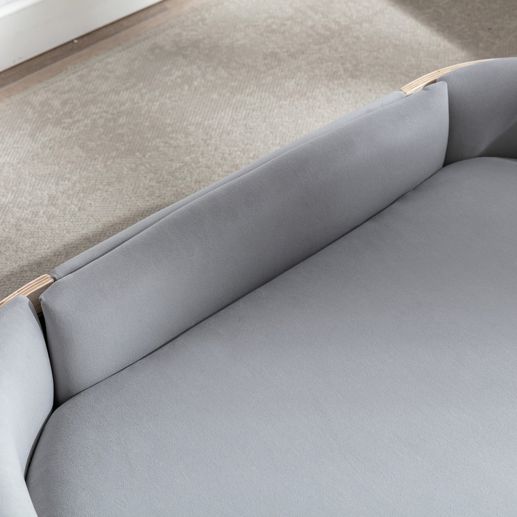 Elevated Dog Bed Sofa with Solid Wood Legs and Velvet Cushion – view 12