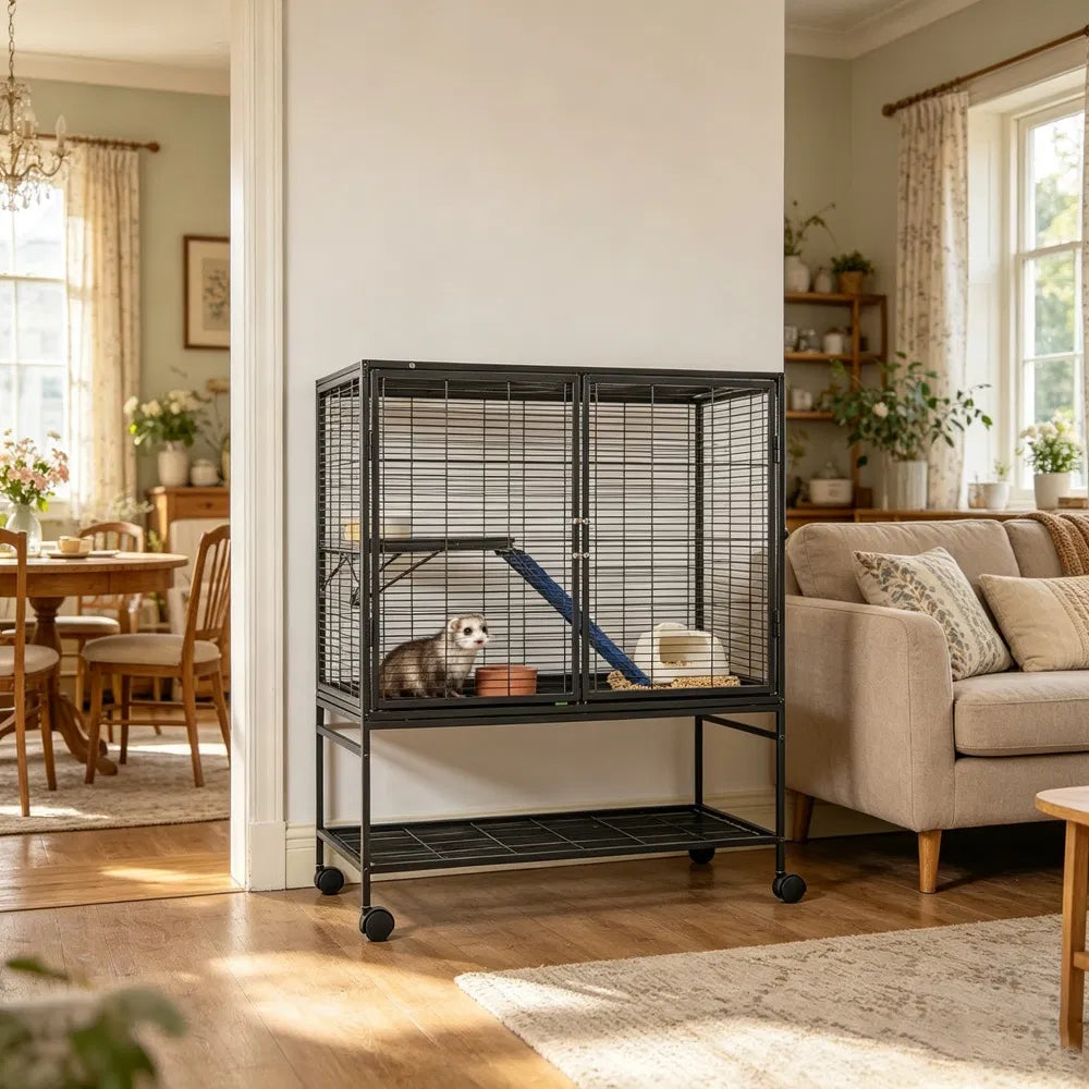 Spacious Animal Cage for Small Pets with Easy Clean Design – view 7