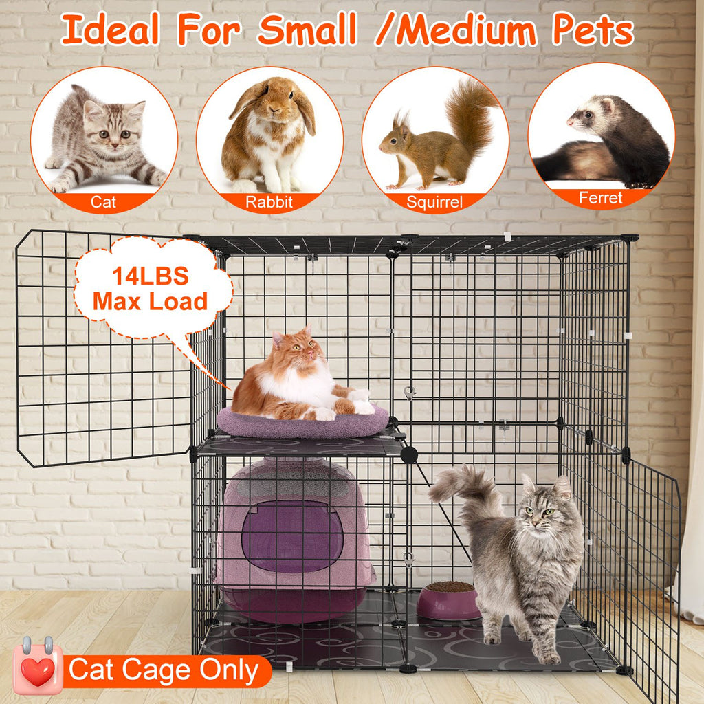 2-Tier Cat Cage Playpen With Climbing Ladder – view 9