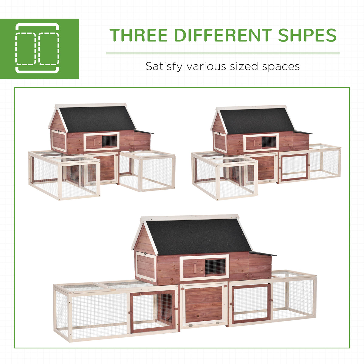 Wooden Chicken Coop with Nesting Box and Double Runs – view 7
