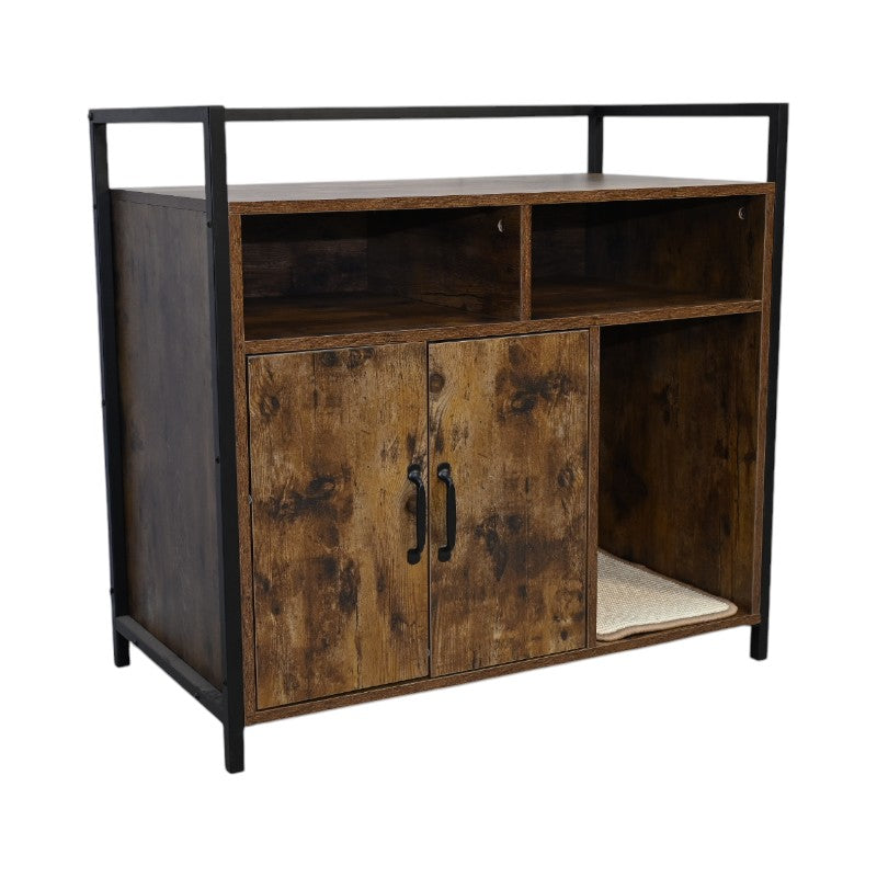 Cat Litter Box Enclosure with Rustic Brown Finish – view 10