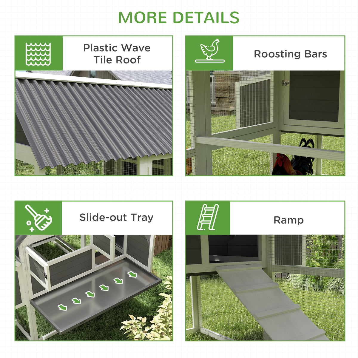 Wooden Chicken Coop with Run and Nesting Boxes – view 8