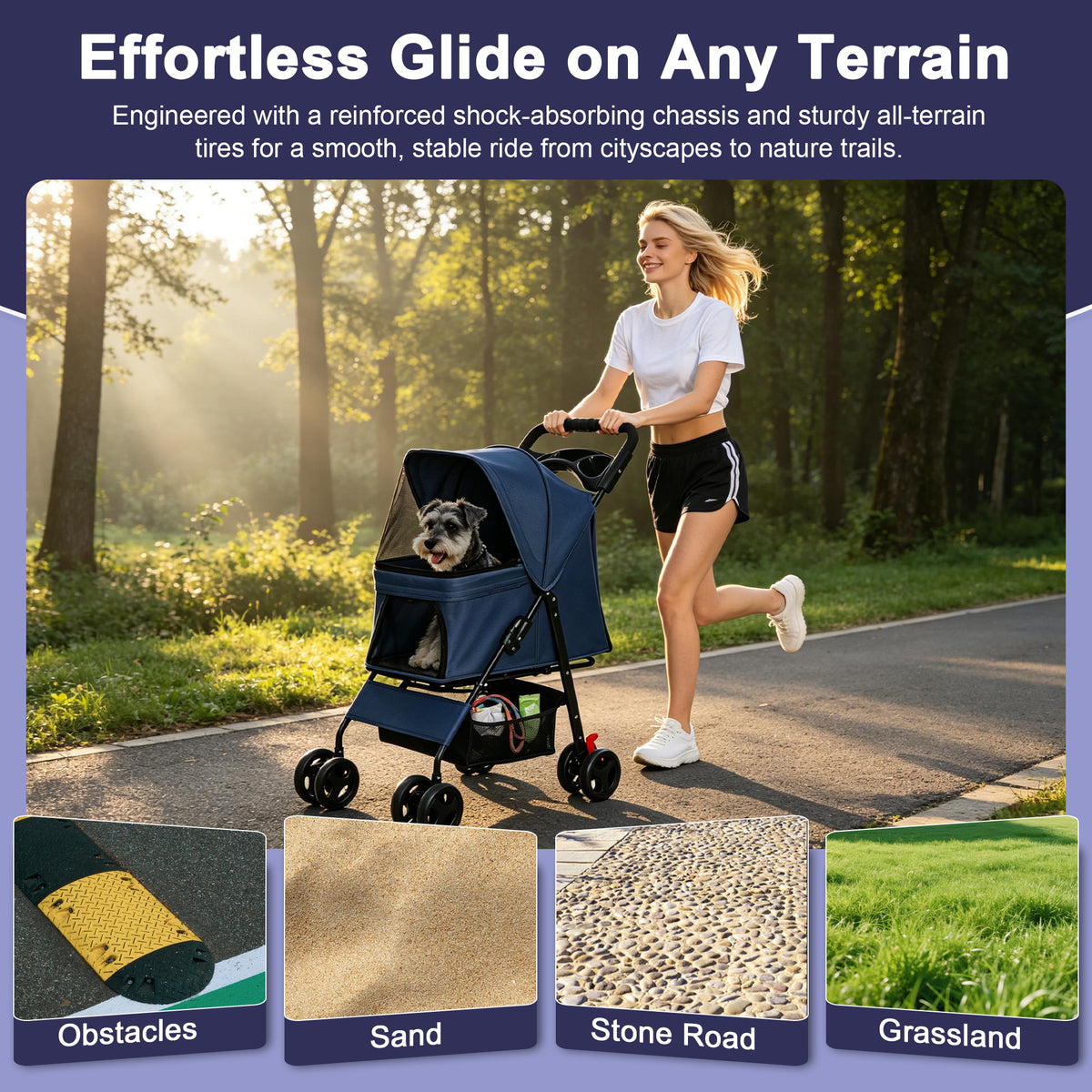 Foldable Pet Stroller for Small Dogs and Cats Under 28 lbs – view 13