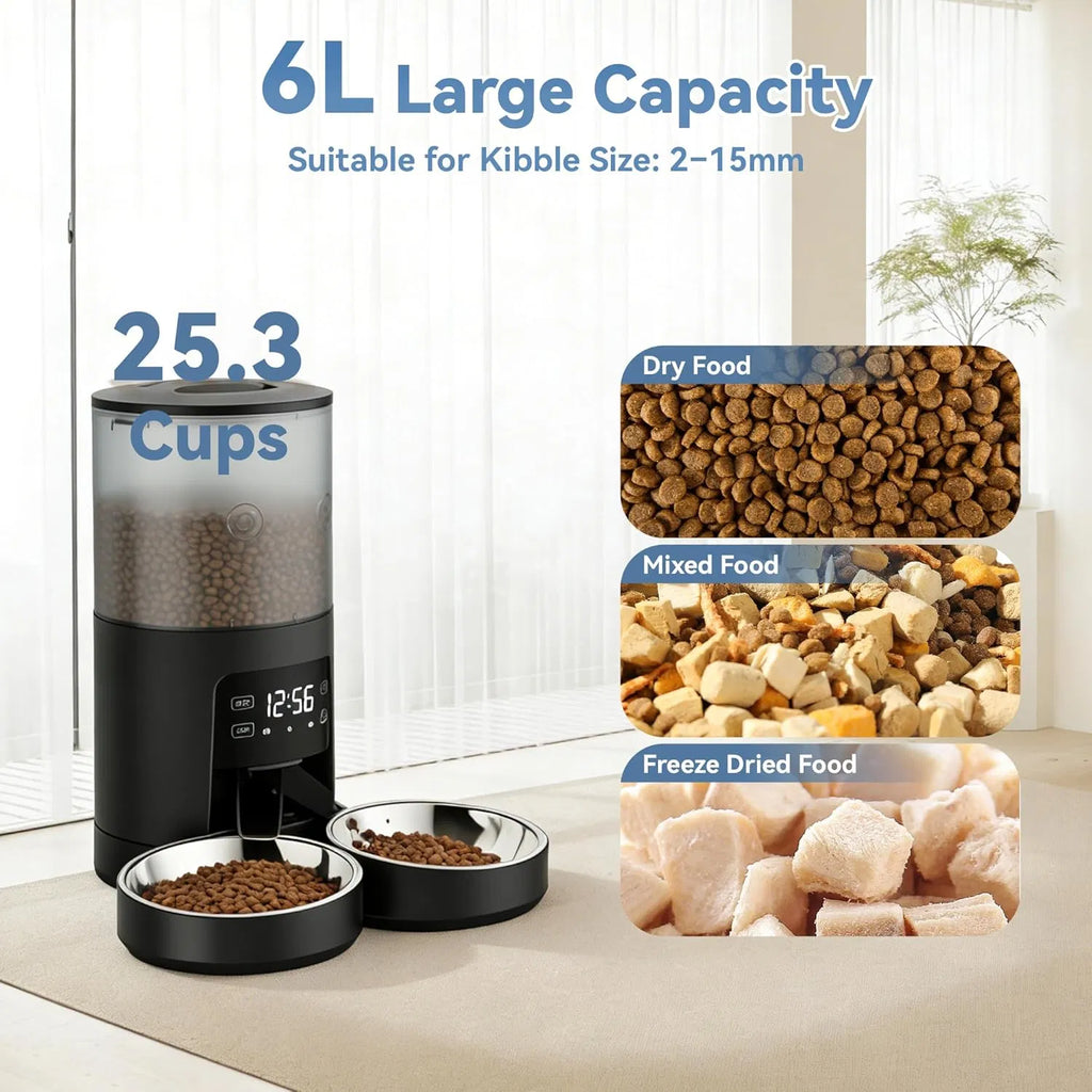 Automatic Cat Feeder with Dual Bowls and Voice Recorder – view 8