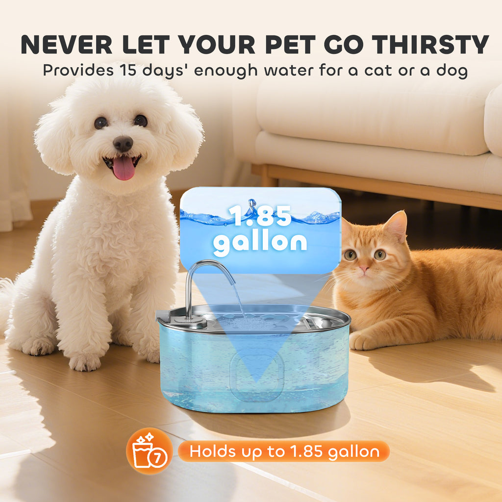 Stainless Steel Cat Water Fountain with Large Capacity – view 7