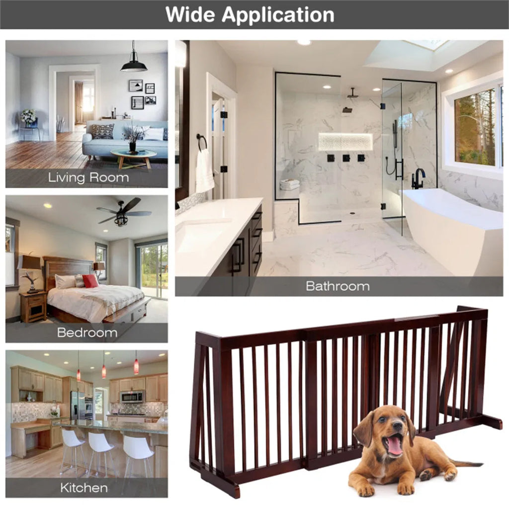 Wooden Pet Gate with Expandable Design for Dogs and Cats – view 9