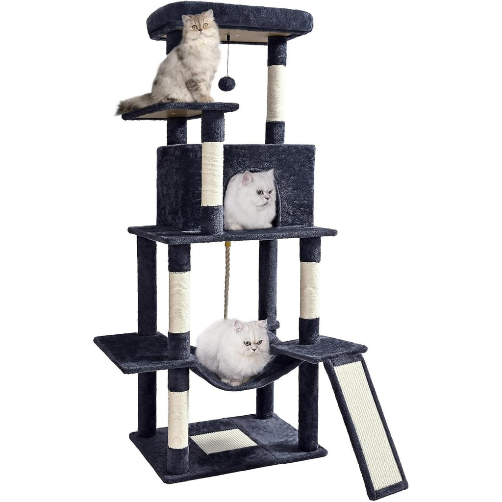 ABCPET 63-inch Multi-level Cat Climbing Frame – Dark Grey