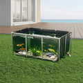 Above Ground Canvas Fish Pond with Clear Viewing Panel, 270 Gal – Black