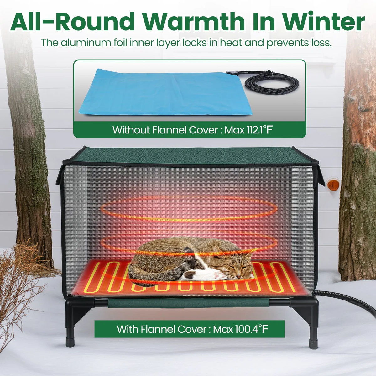 Waterproof Heated Cat House Outdoor Shelter – view 9