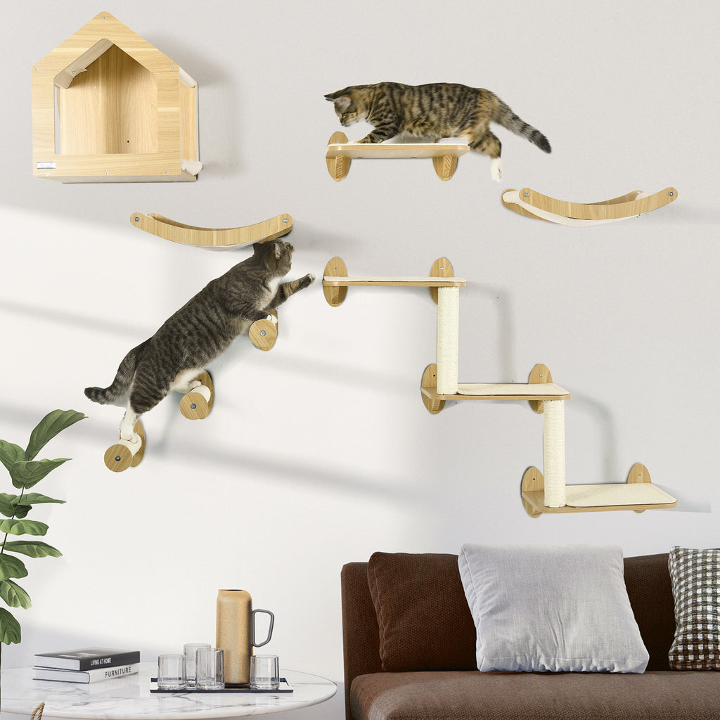 8PCs Cat Wall Shelves Pet Wall-mounted Climbing Shelf Set – view 7