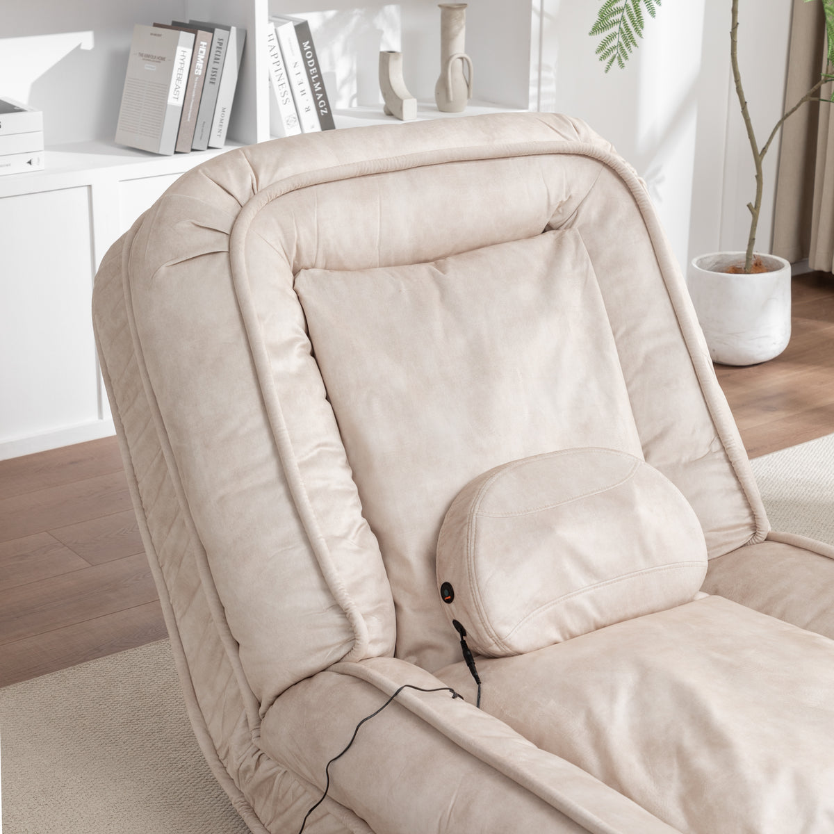 Upholstered Dog Bed with Adjustable Backrest and Massage Pillow – view 10