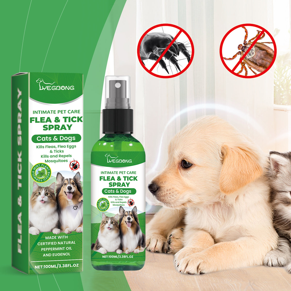 Natural Flea & Tick Spray for Dogs and Cats 100ml – view 8